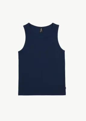 AFENDS Mens Paramount - Rib Singlet - Navy