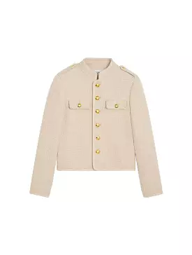 ALLUR JACKET IN BOUCLETTE NATT SABLE BLANC