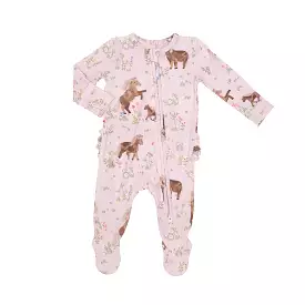 Angel Dear - Watercolor Ponies Zipper Footie