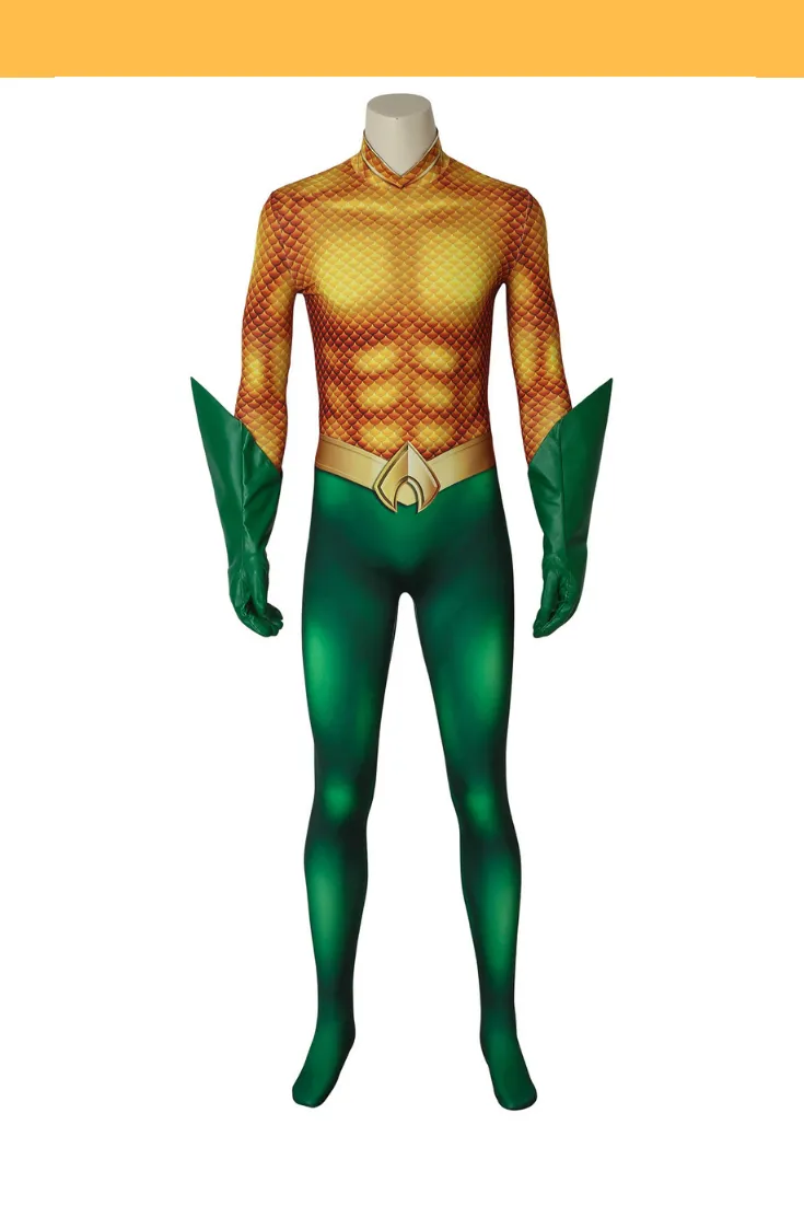 Aquaman Classic Version With Flared Gloves Digital Printed Cosplay Costume