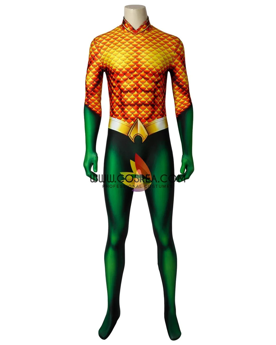 Aquaman Classic Version With Flared Gloves Digital Printed Cosplay Costume