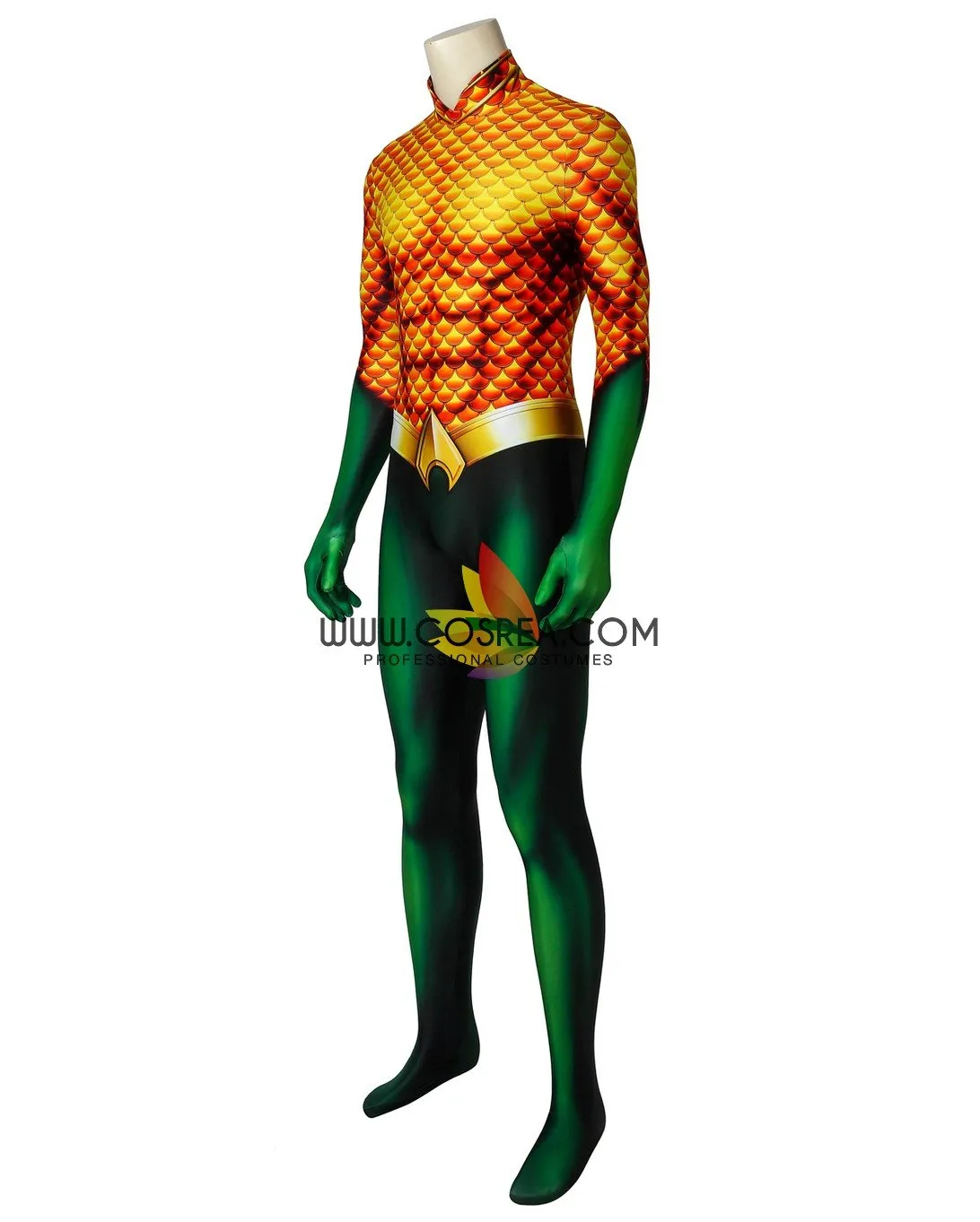 Aquaman Classic Version With Flared Gloves Digital Printed Cosplay Costume