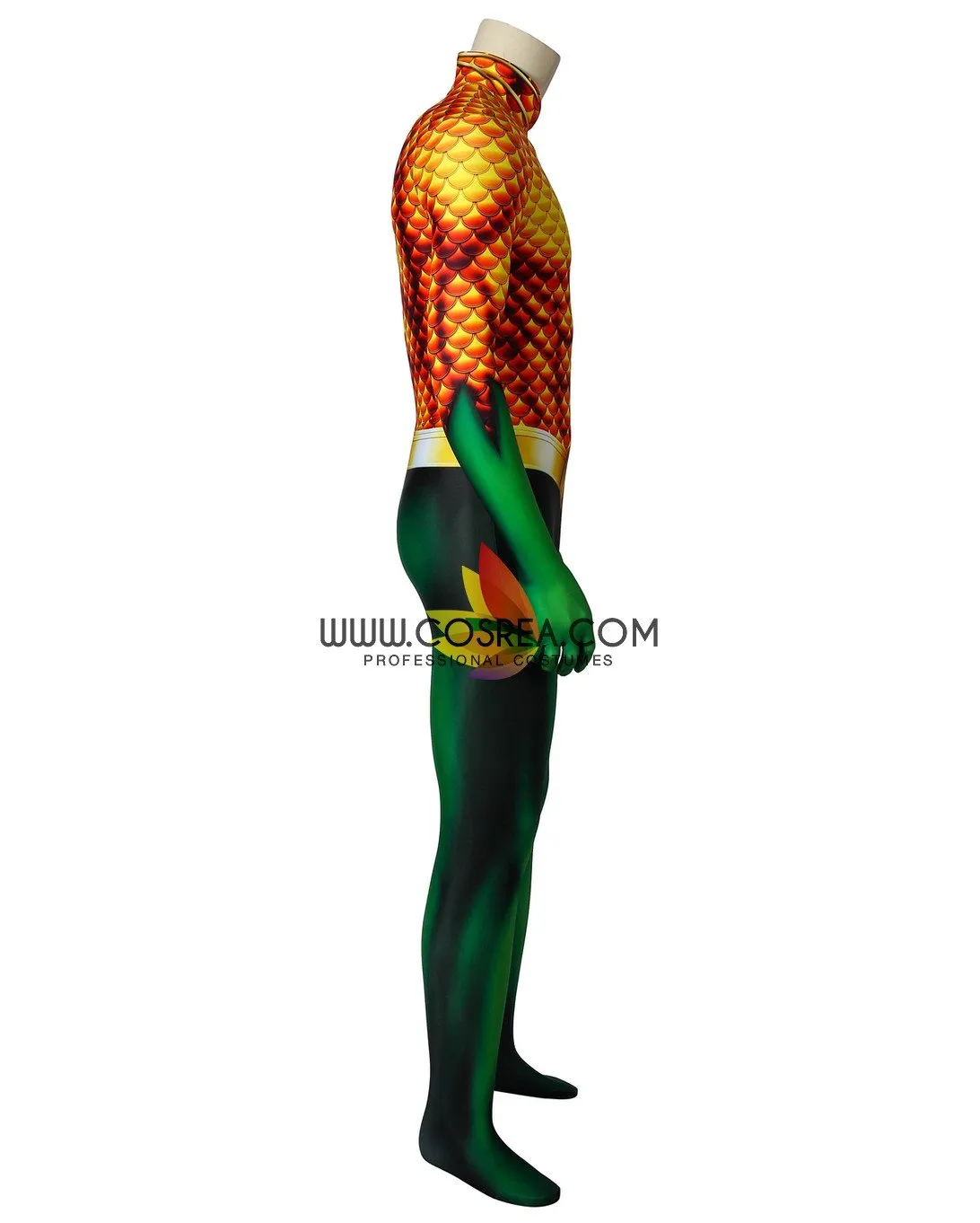 Aquaman Classic Version With Flared Gloves Digital Printed Cosplay Costume