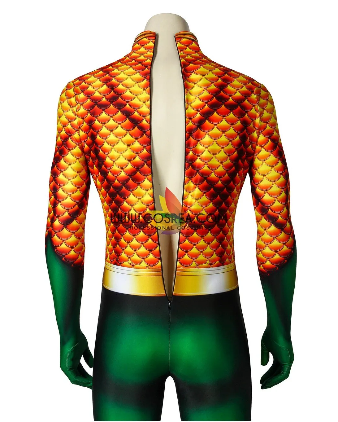 Aquaman Classic Version With Flared Gloves Digital Printed Cosplay Costume