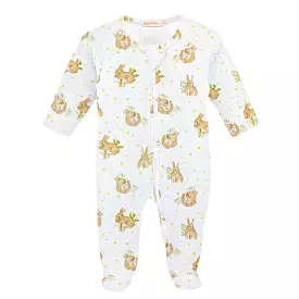 Baby Club Chic - Adorable Bunnies Zip Footie