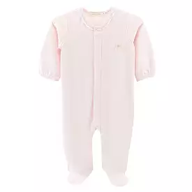 Baby Club Chic - Pretty Bows Embroidered Pink Footie