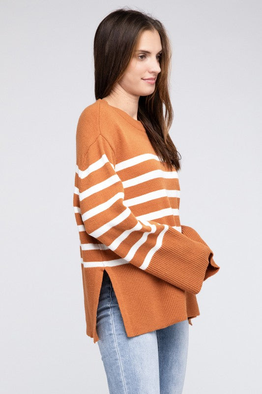 BiBi Ribbed Hem Stripe Sweater