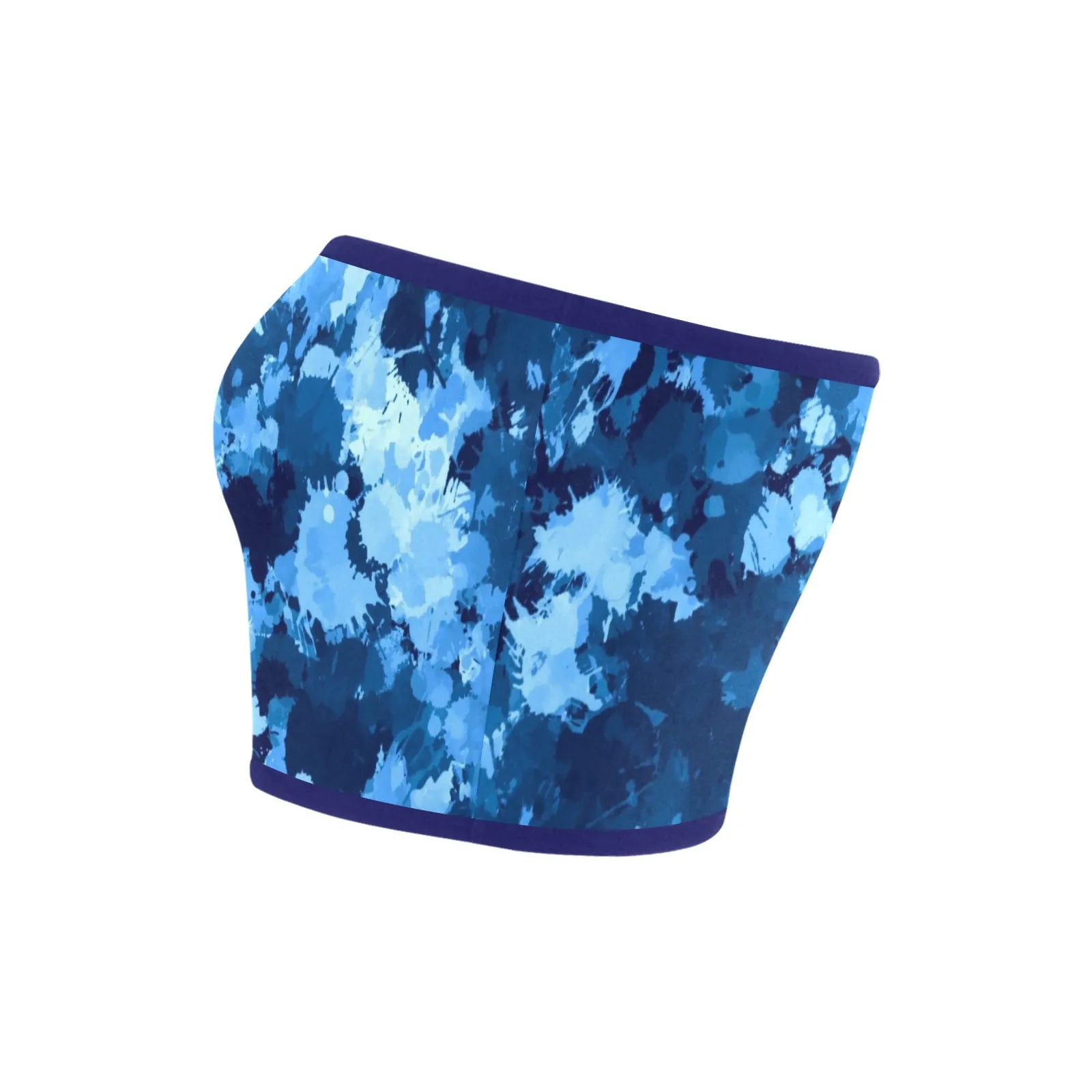 Blue Paint Splatter Bandeau Top