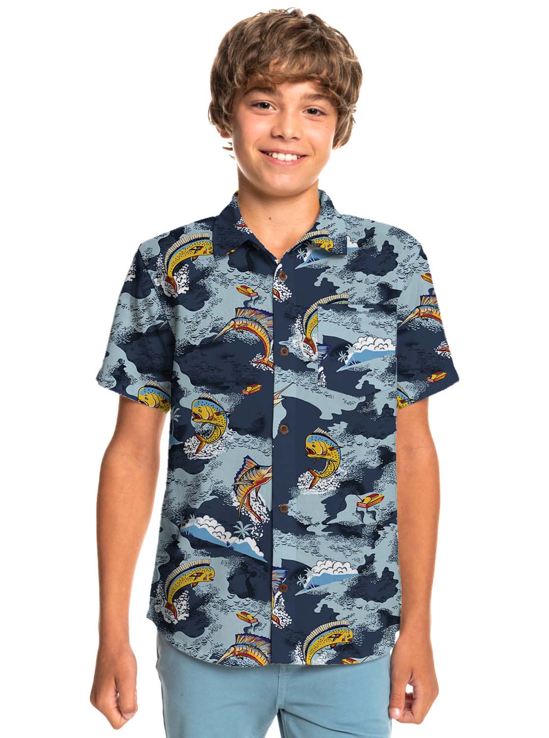 Camisa Mc Rusty Mahi Fish Shirt Jr Multi