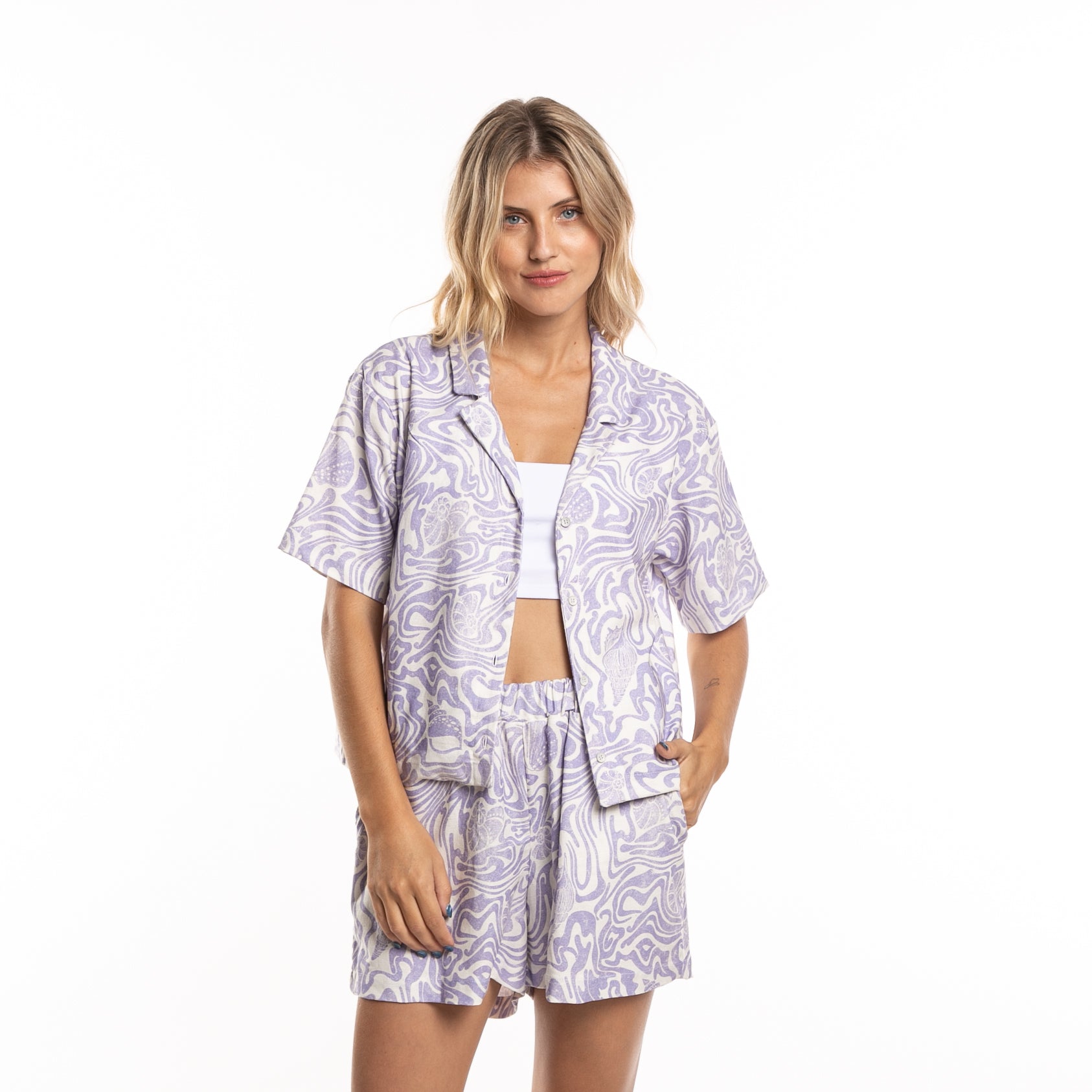 Camisa Mc Rusty Seashells Shirt Ld Lavender