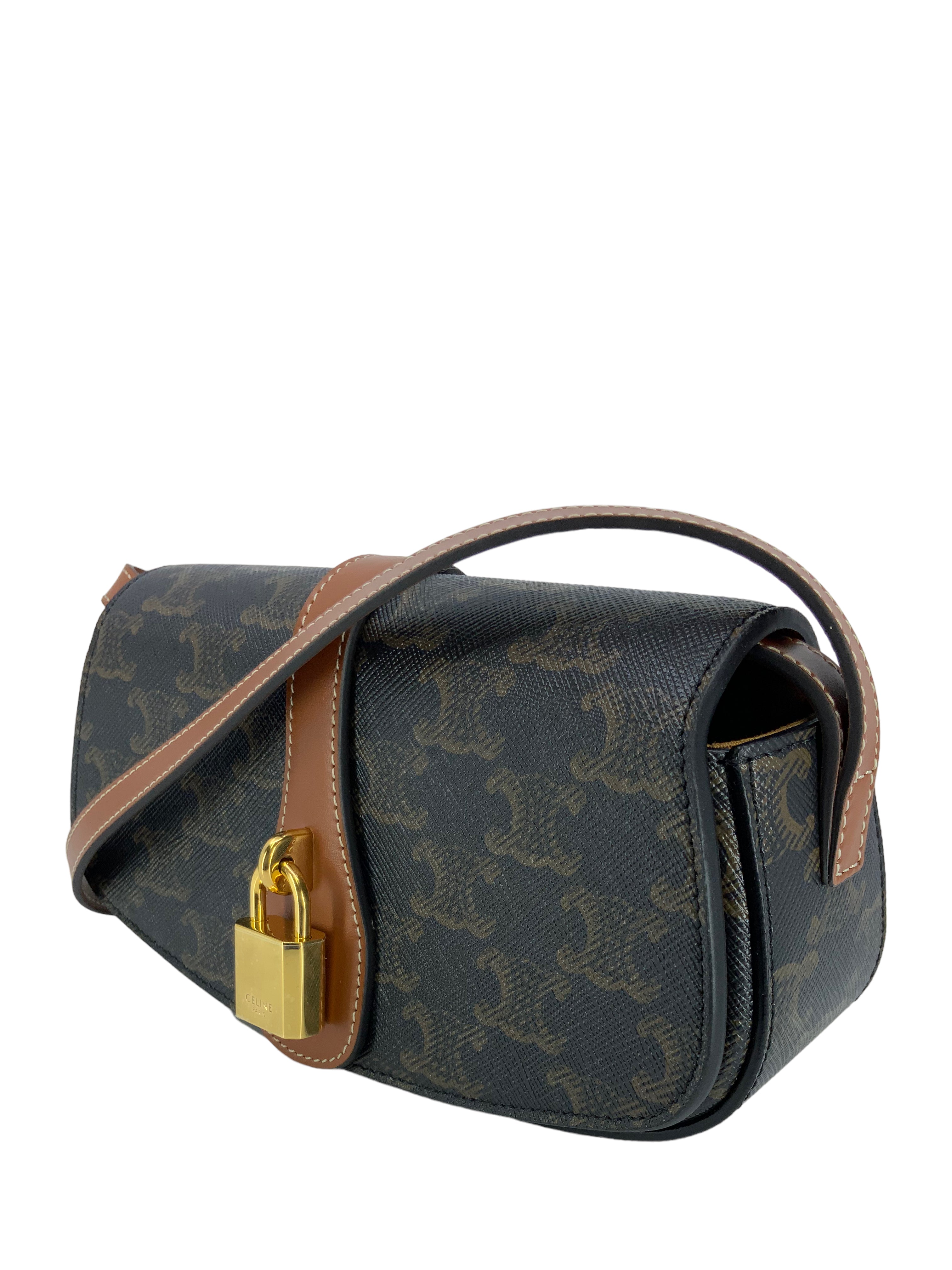 CELINE Triomphe Tabou Clutch on a Strap Bag