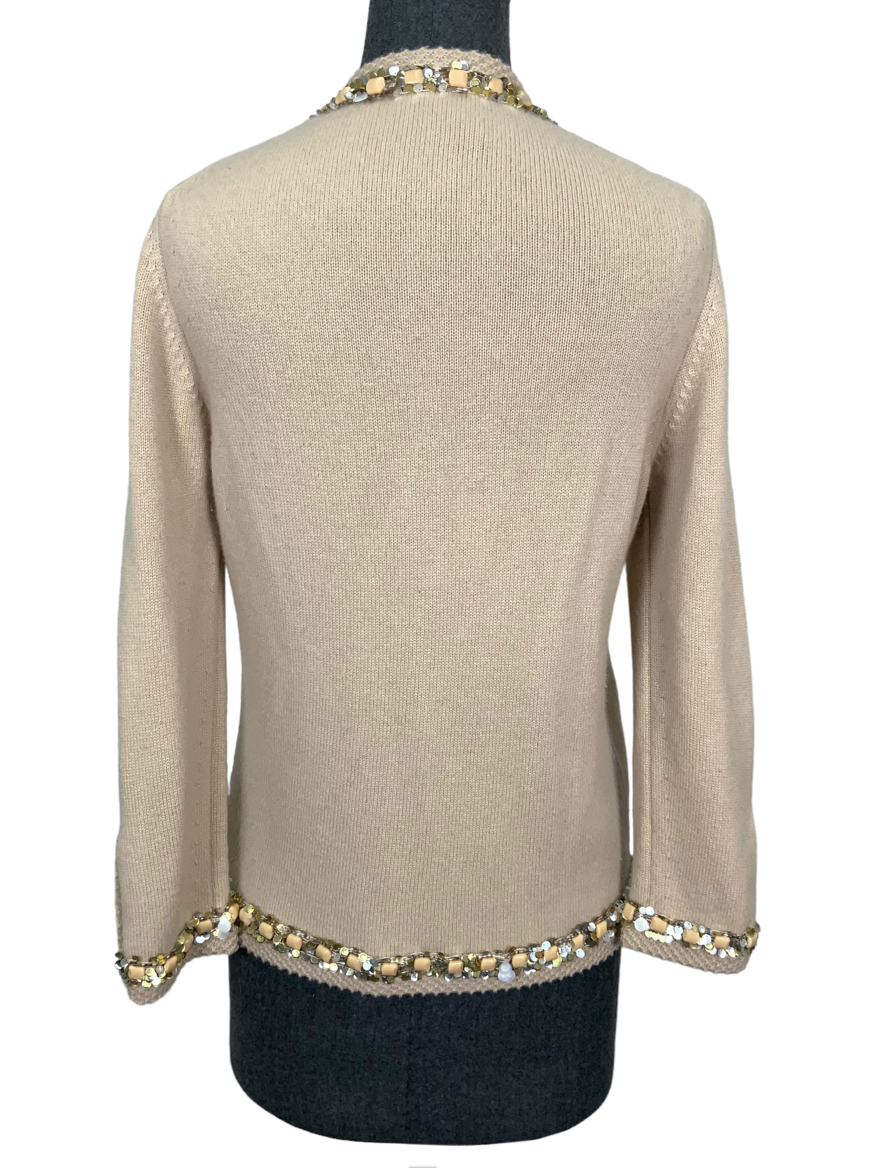 CHANEL 06C Cashmere Open Front Cardigan Sweater Size M