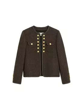 CHELSEA JACKET IN DARK BROWN NATT BOUCLETTE