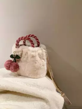 cherry fluffy bag crossbody