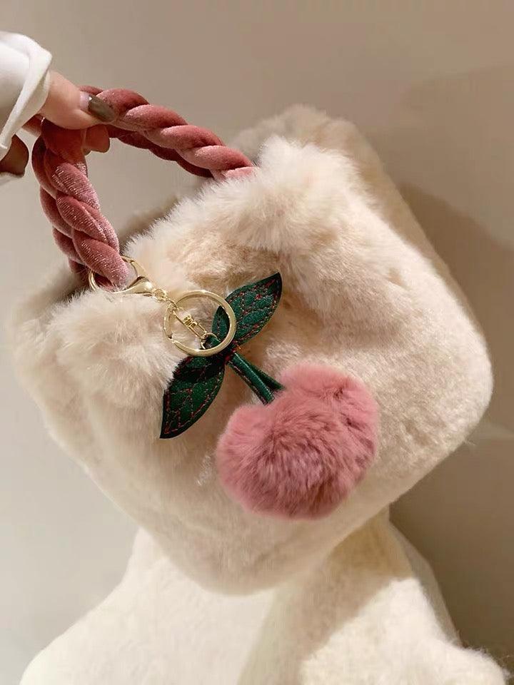 cherry fluffy bag crossbody