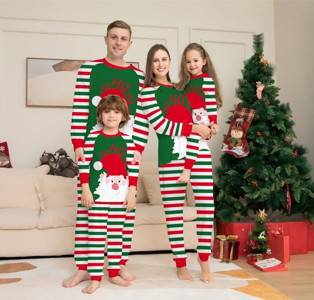 Christmas Family Matching Pajamas Mother Daughter Father Baby Kids Sleepwear