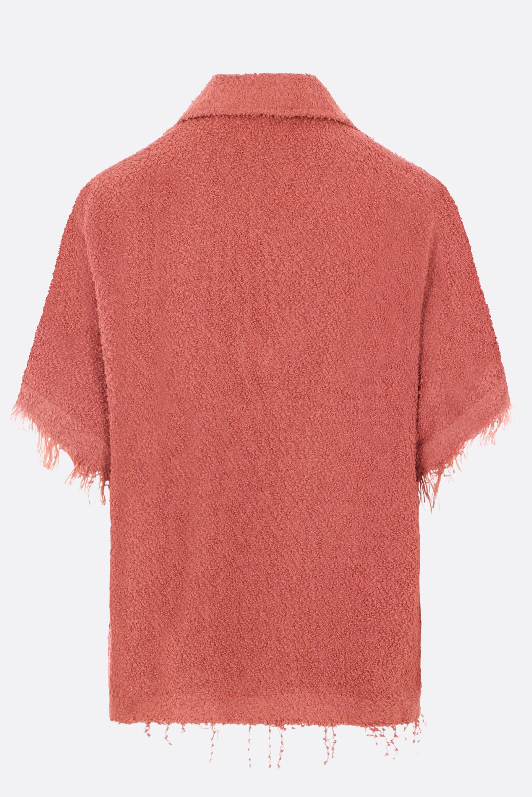 Fausto bouclé knit bowling shirt