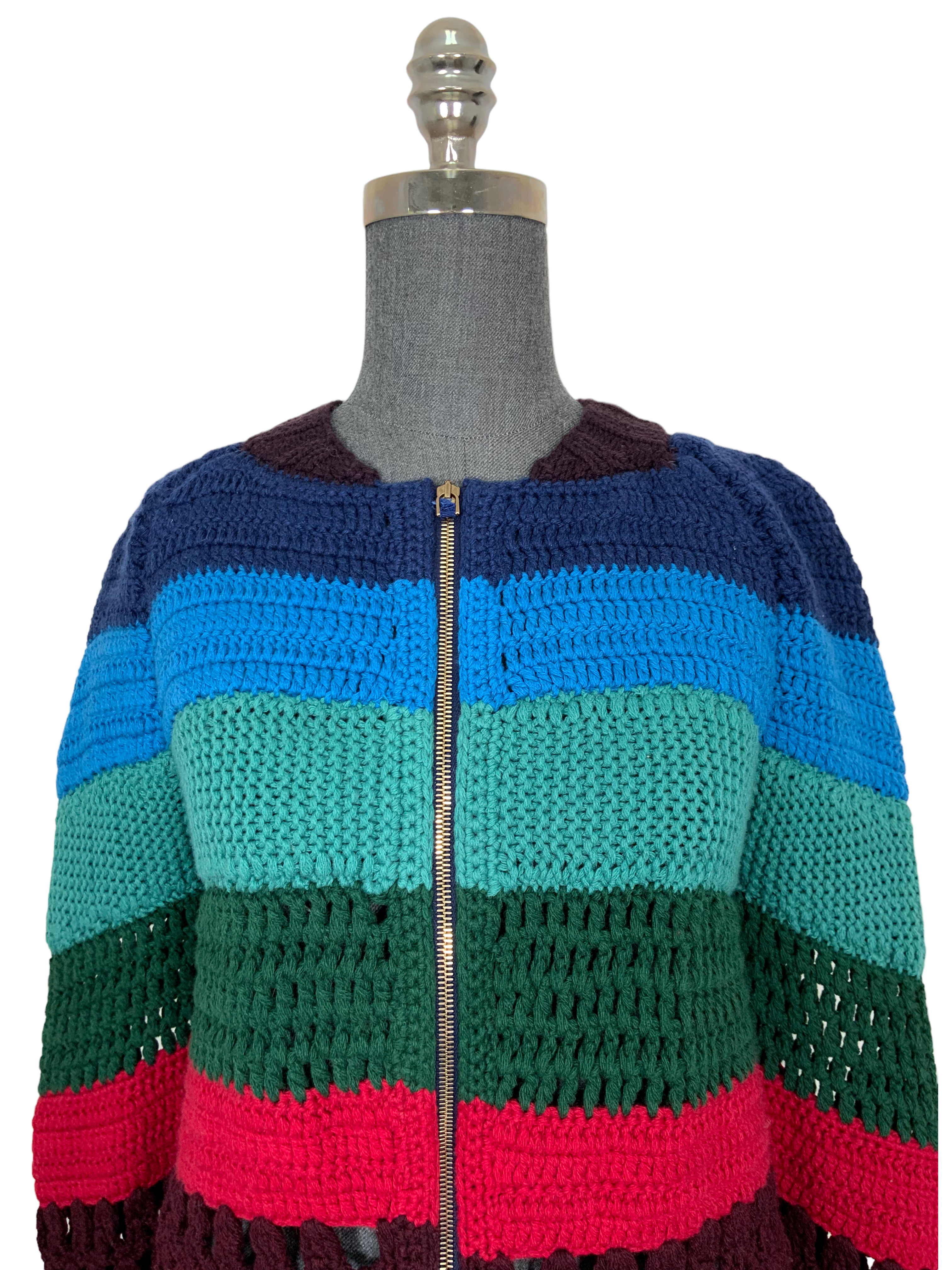 Gabriela Hearst Latifi Color-Block Crocheted Cashmere Sweater Size S