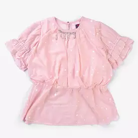 Girls Chiffon Fancy Top-Peach