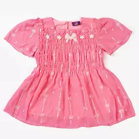 Girls Chiffon Fancy Top-Pink