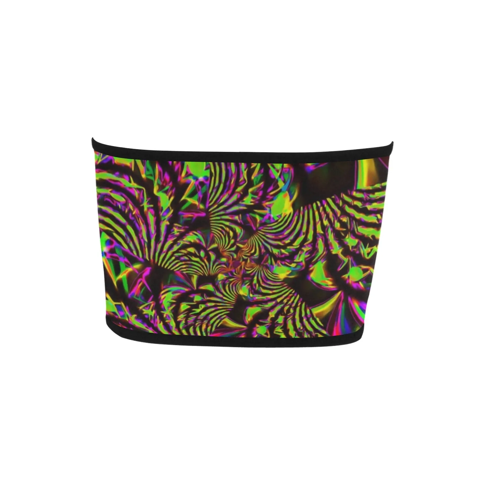 Green and Pink Slime Fractal Bandeau Top