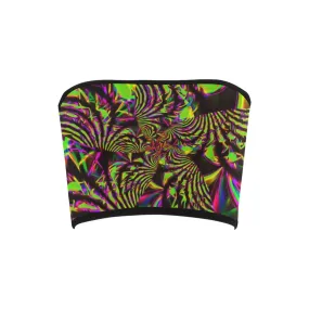 Green and Pink Slime Fractal Bandeau Top