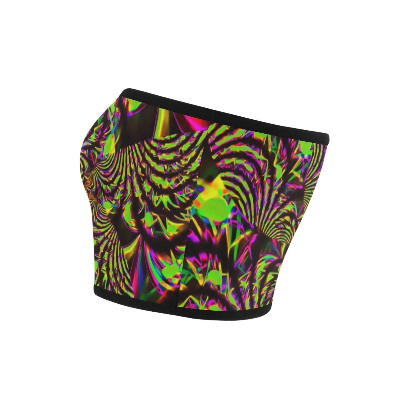 Green and Pink Slime Fractal Bandeau Top