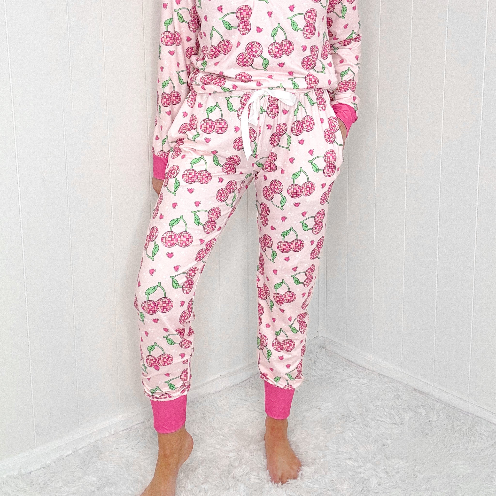 Groove Cherry Disco Long Sleeve Pajama Set