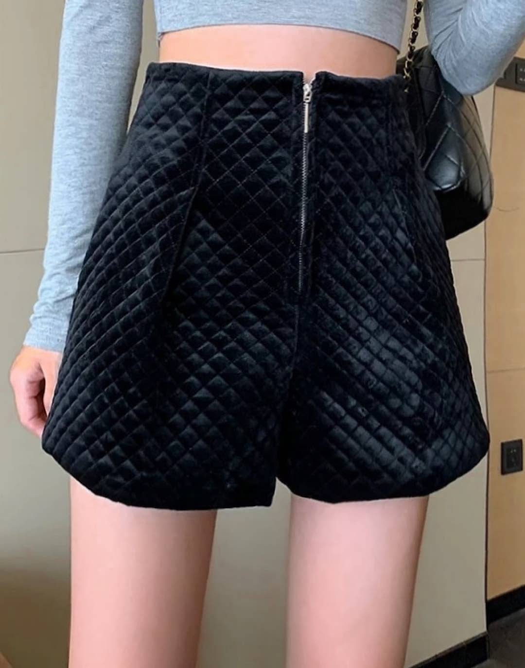 High Waisted Mini Quilted Shorts