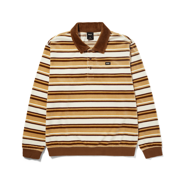 Huf Kramer L/S Velour Shirt - Oatmeal