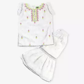 Infant Girls Chiffon 2PC Suit  Noor-e-Dil-W/Silver