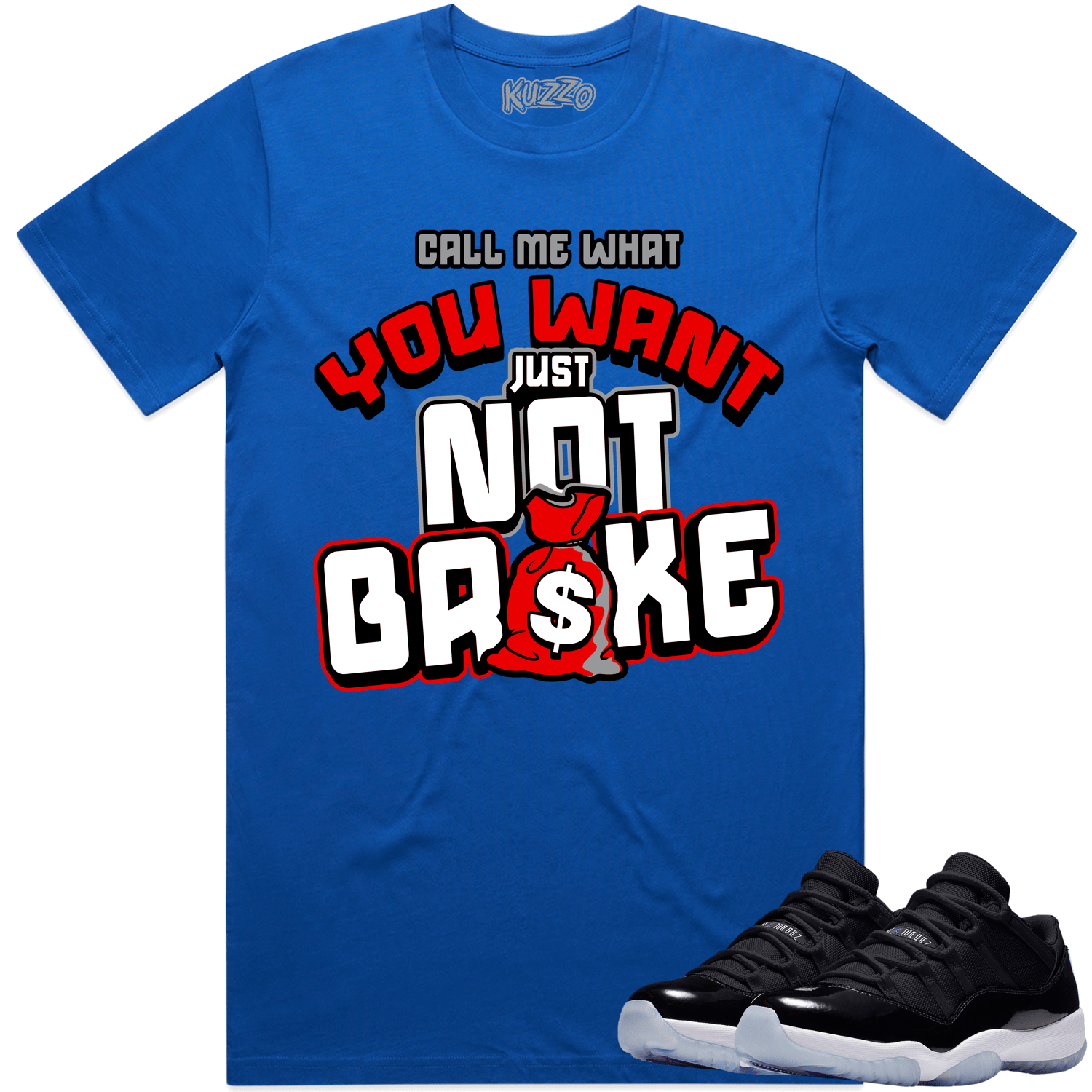 Jordan 11 Low Space Jam 11s Shirt to Match - RED NOT BROKE