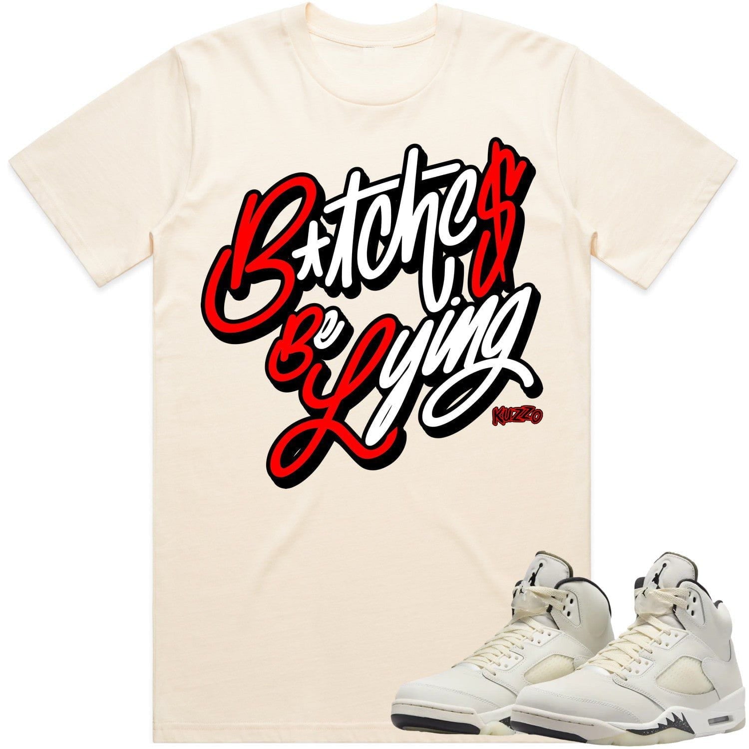 Jordan Retro 5 Sail 5s Shirt to Match - RED BBL