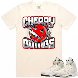 Jordan Retro 5 Sail 5s Shirt to Match - RED CHERRY BOMBS