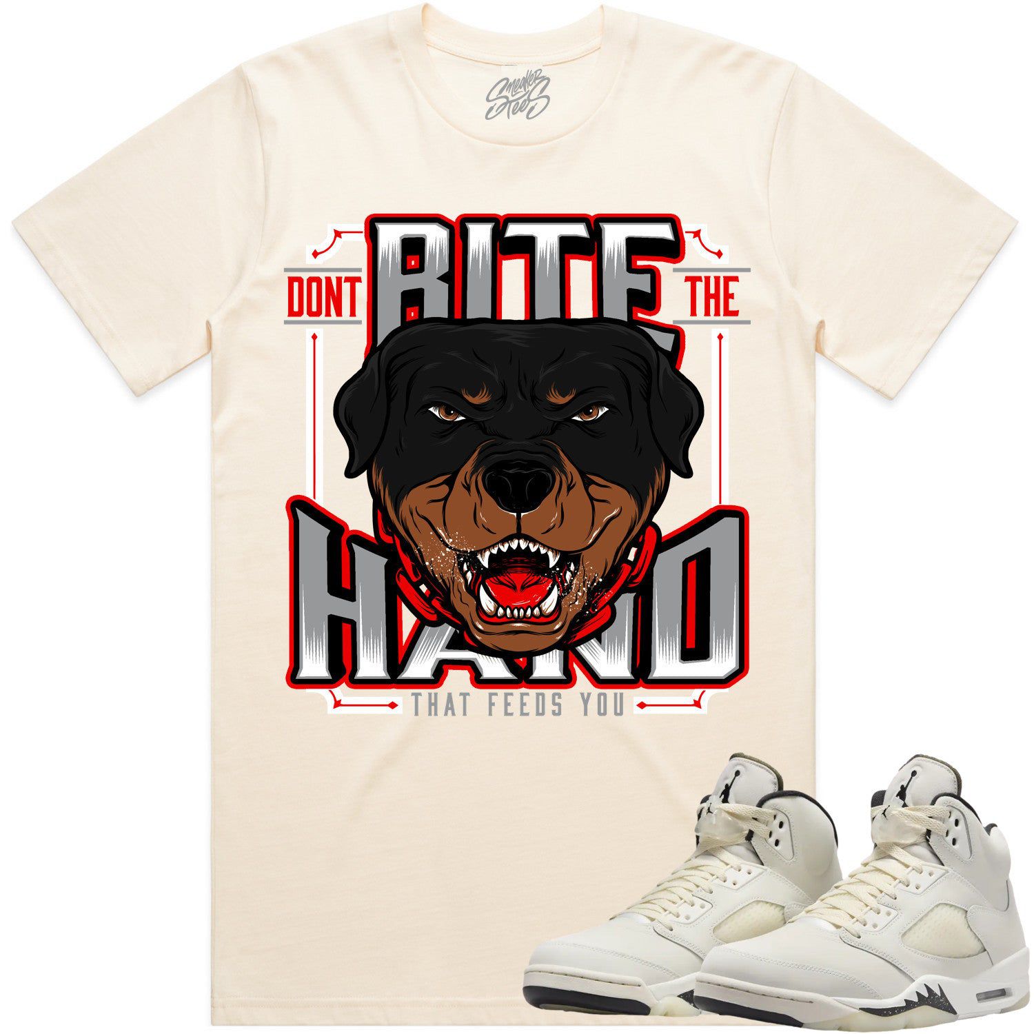 Jordan Retro 5 Sail 5s Shirt to Match - RED DONT BITE