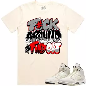 Jordan Retro 5 Sail 5s Shirt to Match - RED F#CK