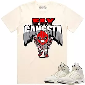 Jordan Retro 5 Sail 5s Shirt to Match - RED FLY GANGSTA