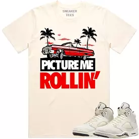 Jordan Retro 5 Sail 5s Shirt to Match - RED PMR