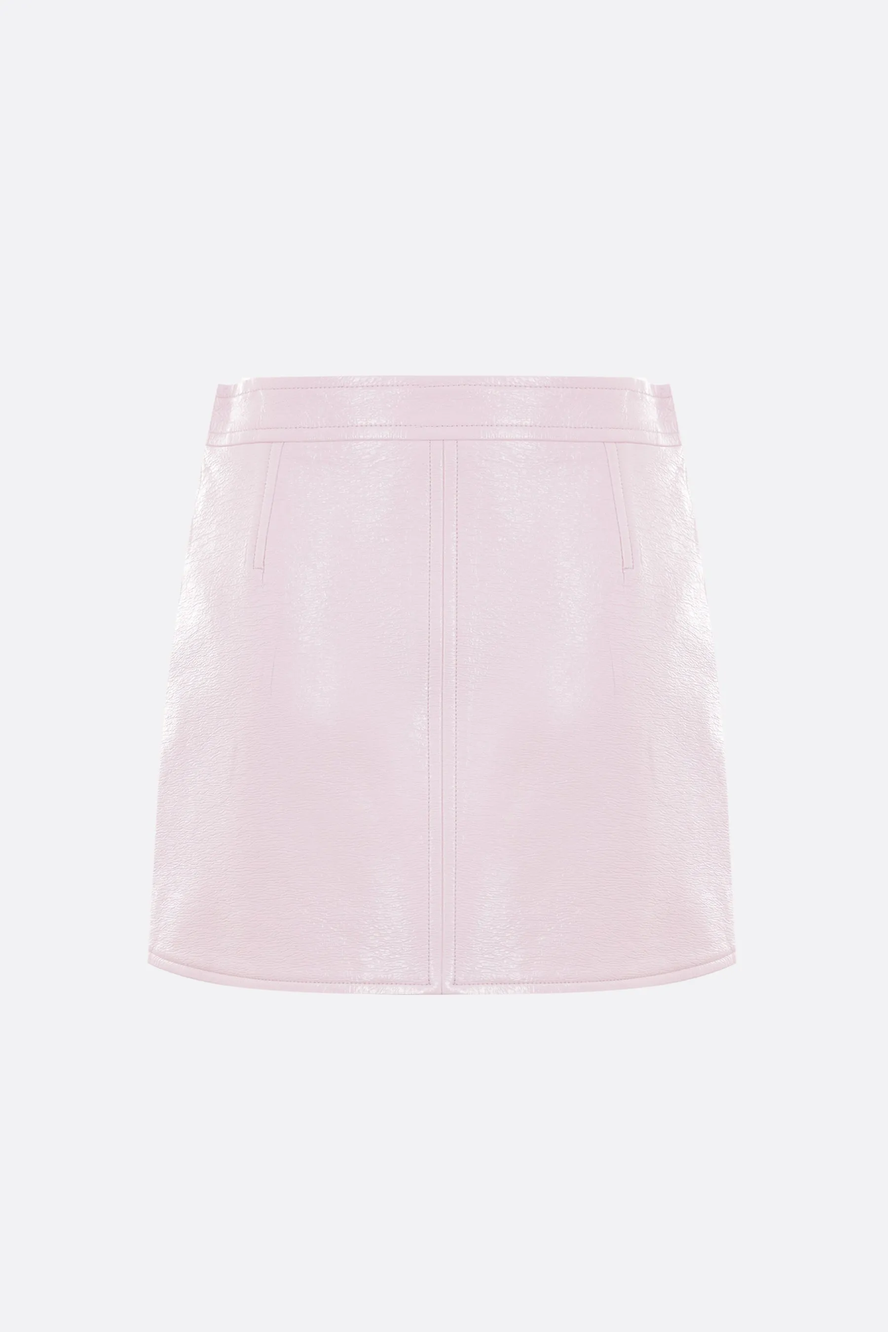 logo embroidered vinyl miniskirt