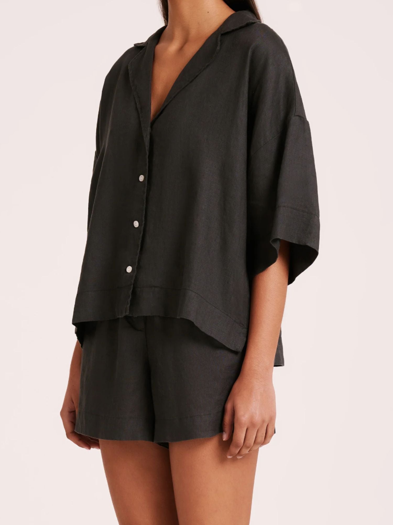 Lounge Linen Shirt | Coal