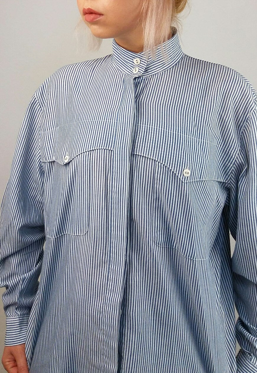 Minimalist Button-up Pinstripes Shirt