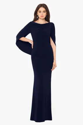 Miriam Long Jersey Draped Back Gown