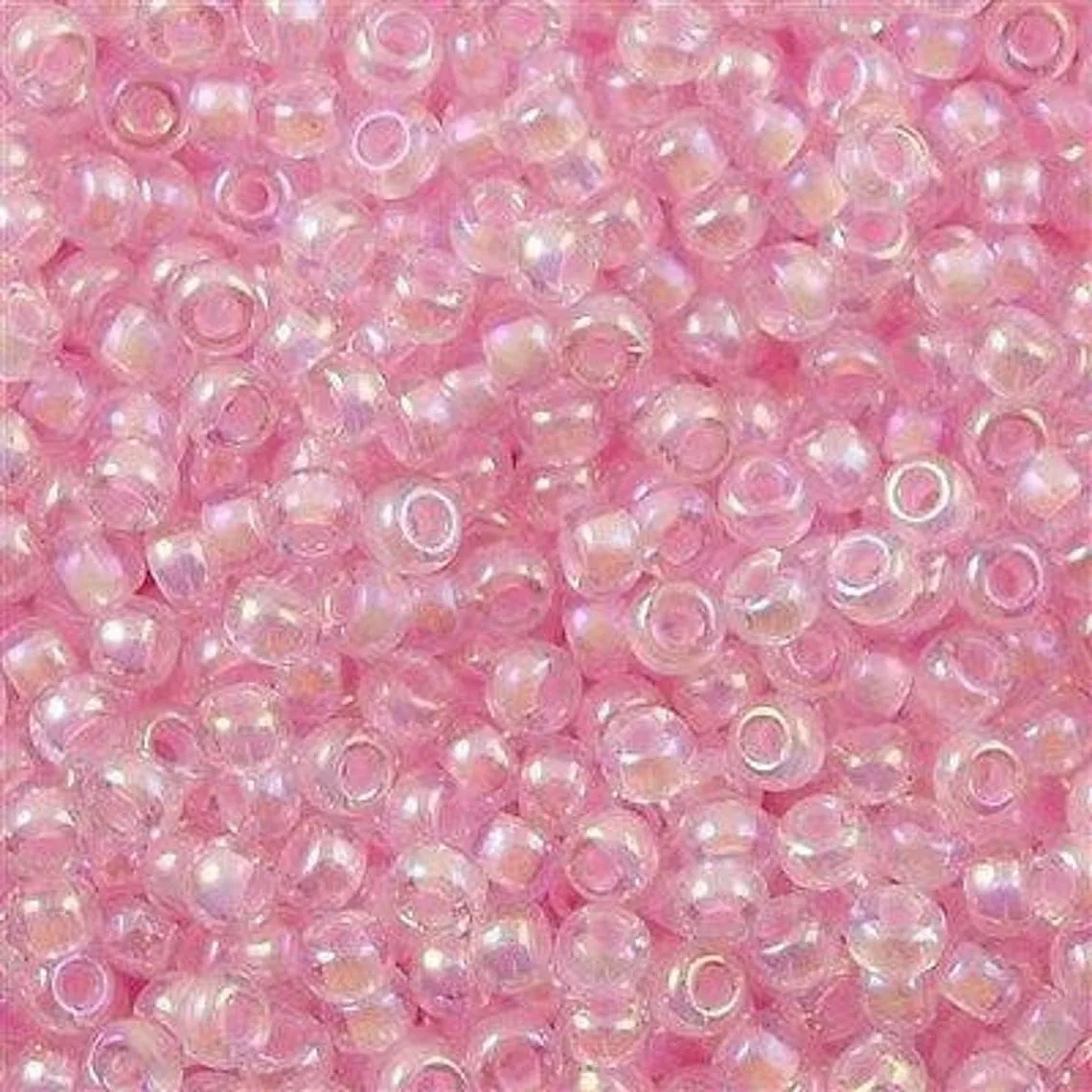 Miyuki Boncuk, MiyukiRoundBeads 8/0-0272 Pink Lined Crystal AB