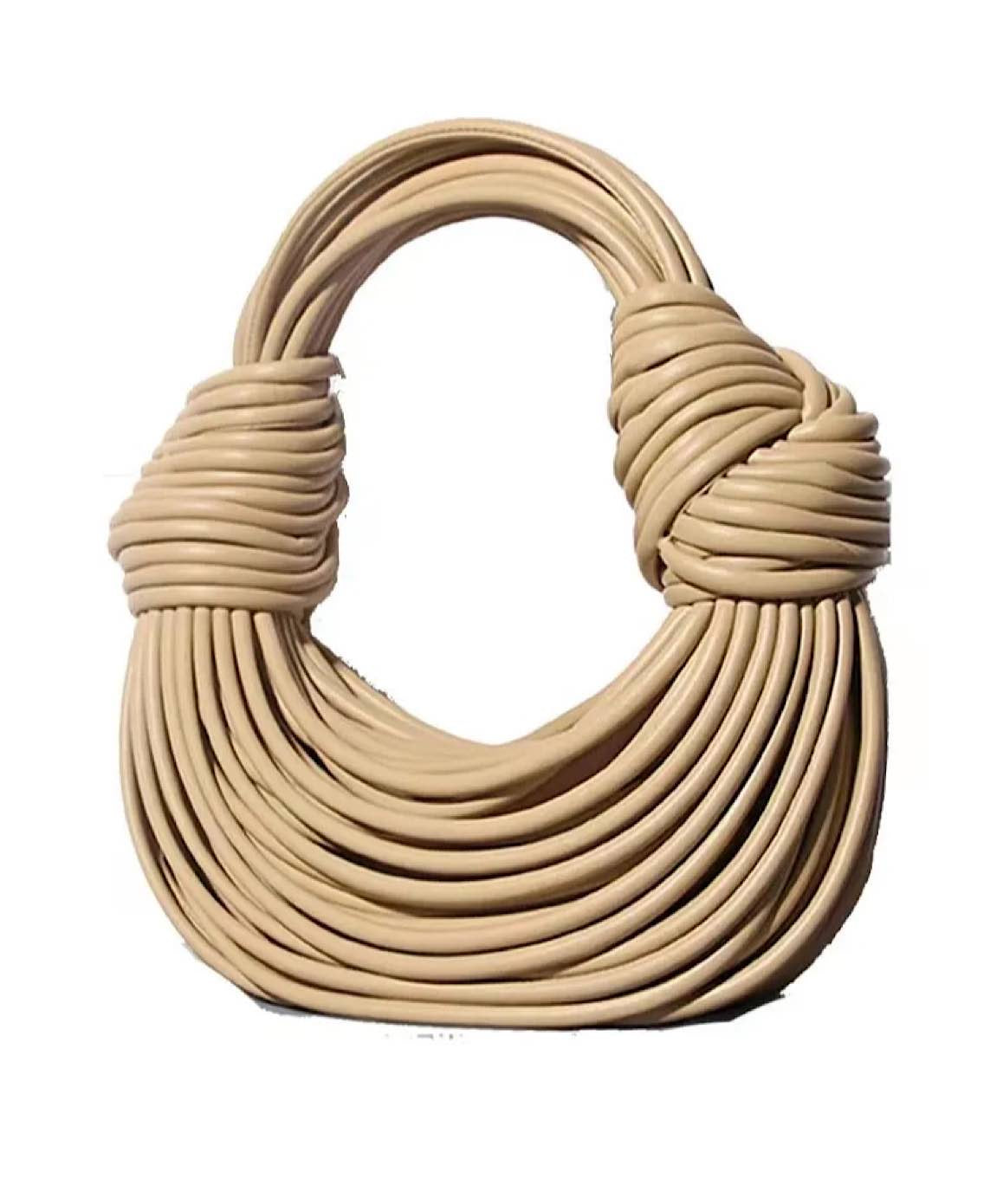 Noodle Rope Knotted Hobo Handbag In Gold