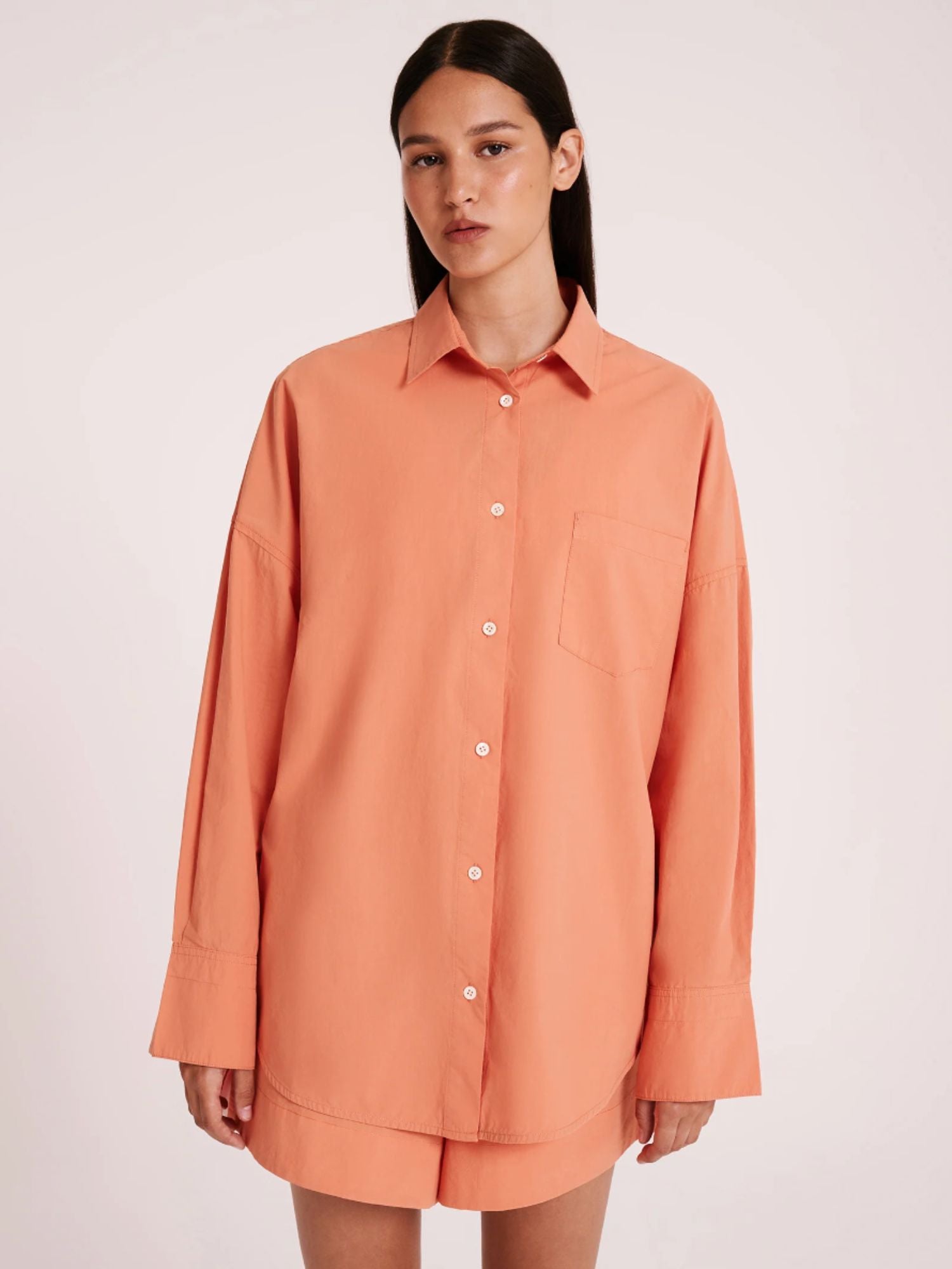 Nude Lucy - Sigrid Poplin Shirt in Watermelon