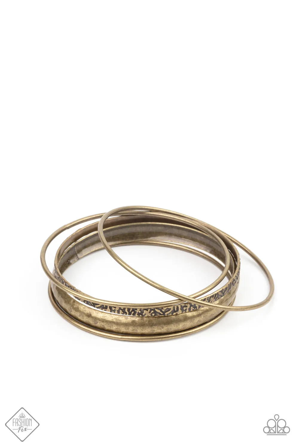 Paparazzi Get Into Gear - Brass Bangle Bracelet