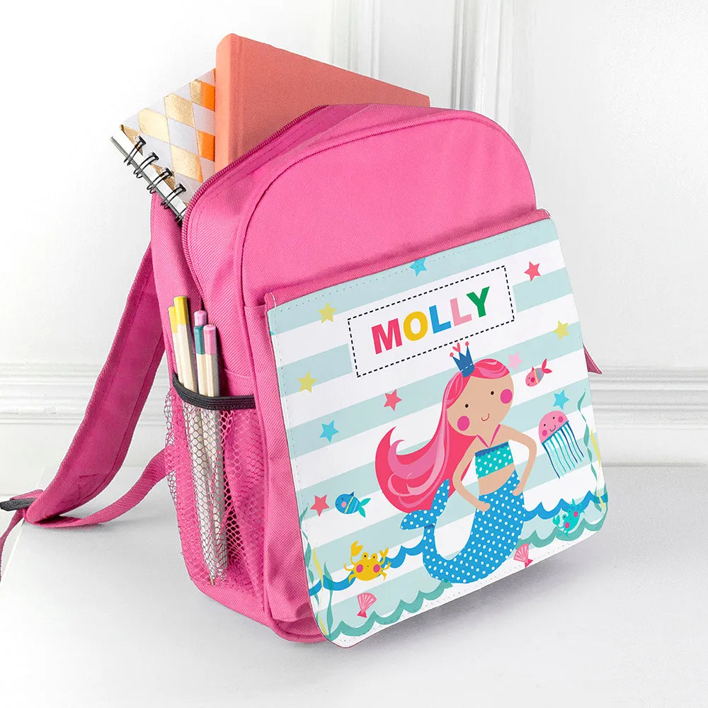 Personalised Girl's Mermaid Rucksack