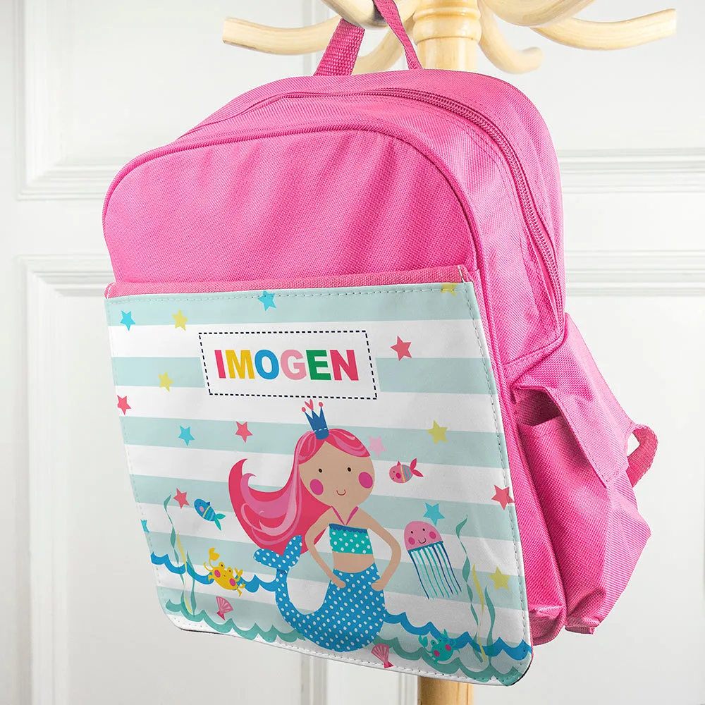 Personalised Girl's Mermaid Rucksack