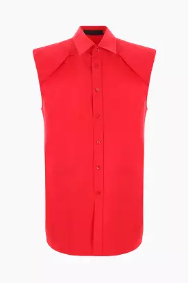 poplin sleeveless shirt