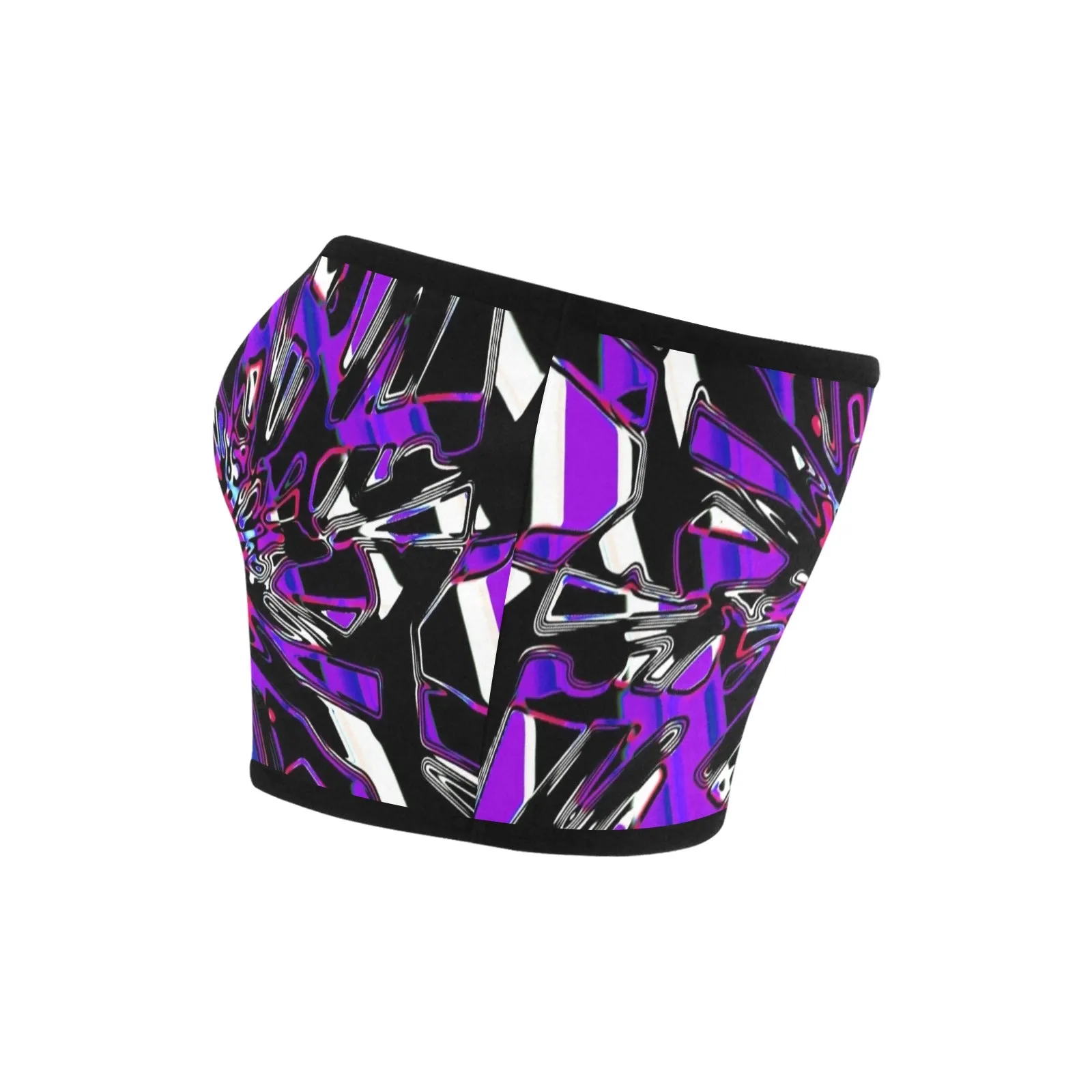 Purple Hypnotic Chrome Bandeau Top